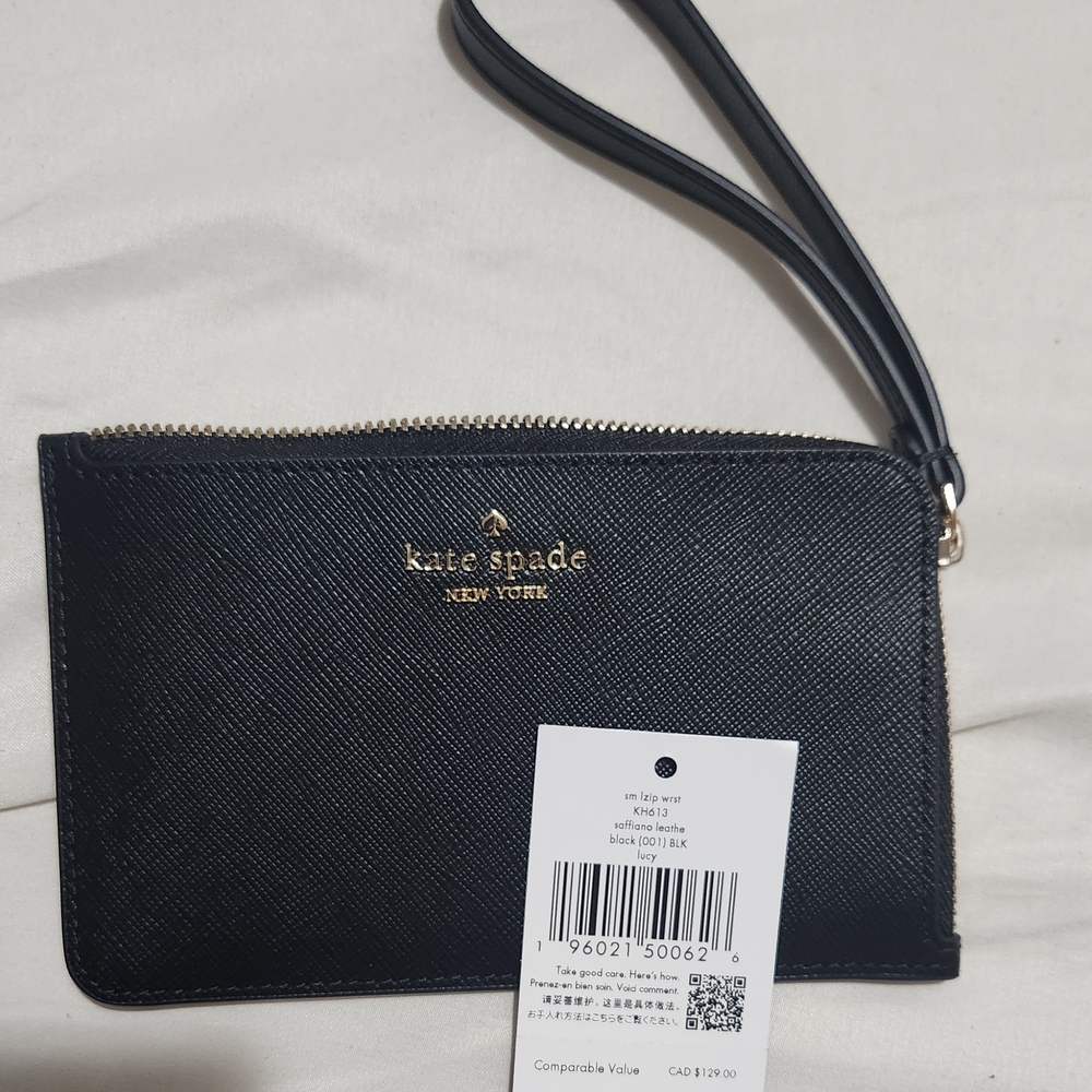 Kate Spade Black Leather Wristlet